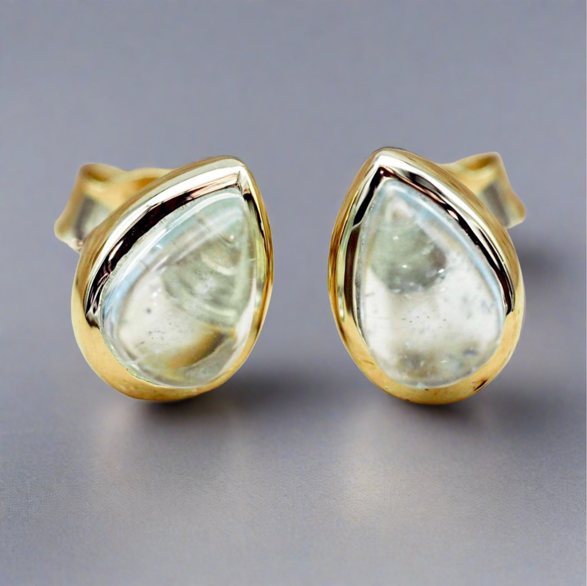 Gold March Birthstone Aquamarine Earrings by indie and harper australia