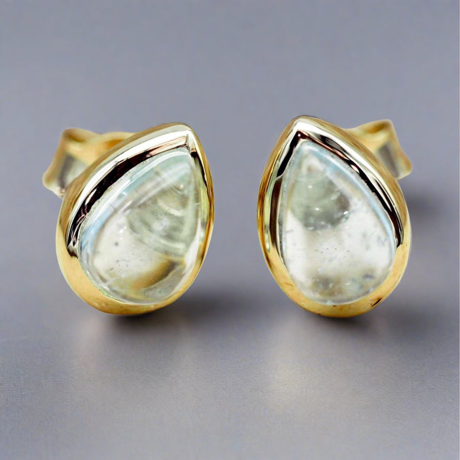 March Birthstone Earrings - gold Aquamarine Earrings - womens march birthstone jewellery australia