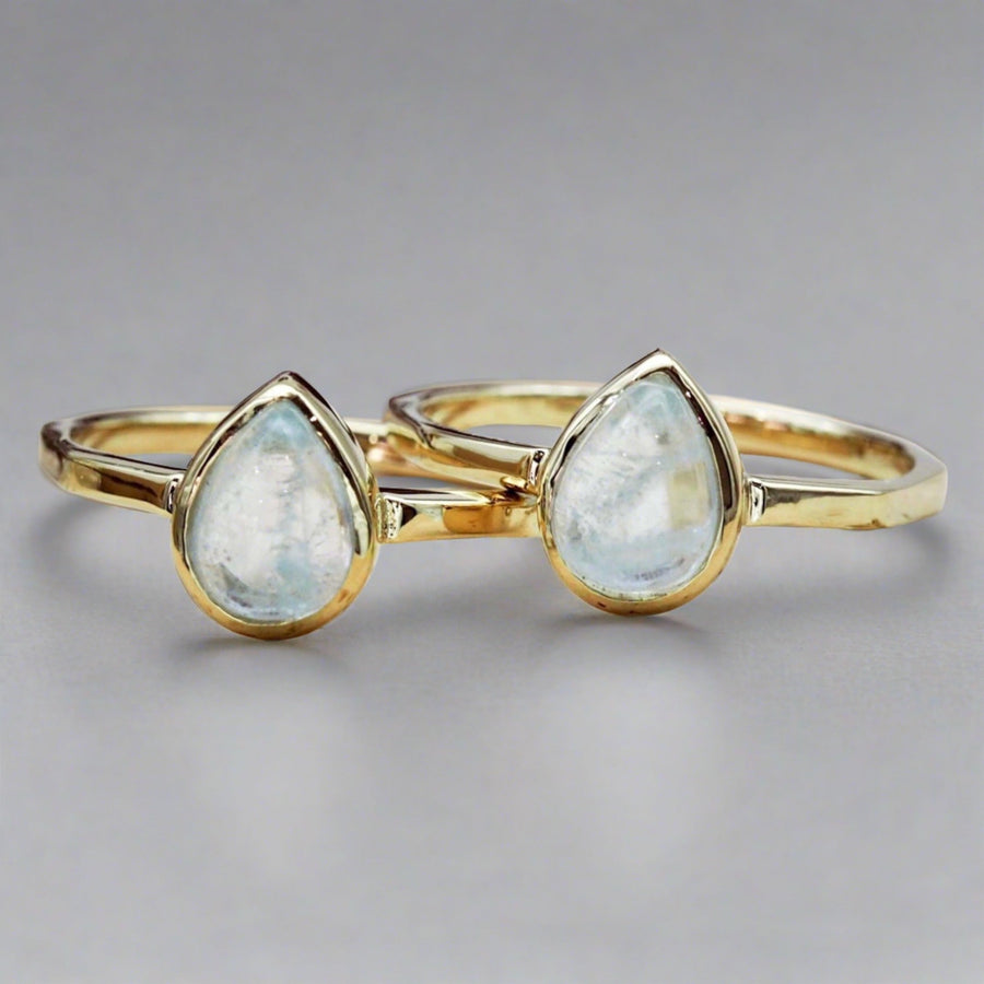 March Birthstone Rings - gold Aquamarine rings - march birthstone jewellery australia