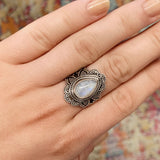 Moonstone Blossom Ring - womens jewellery by indie and harper