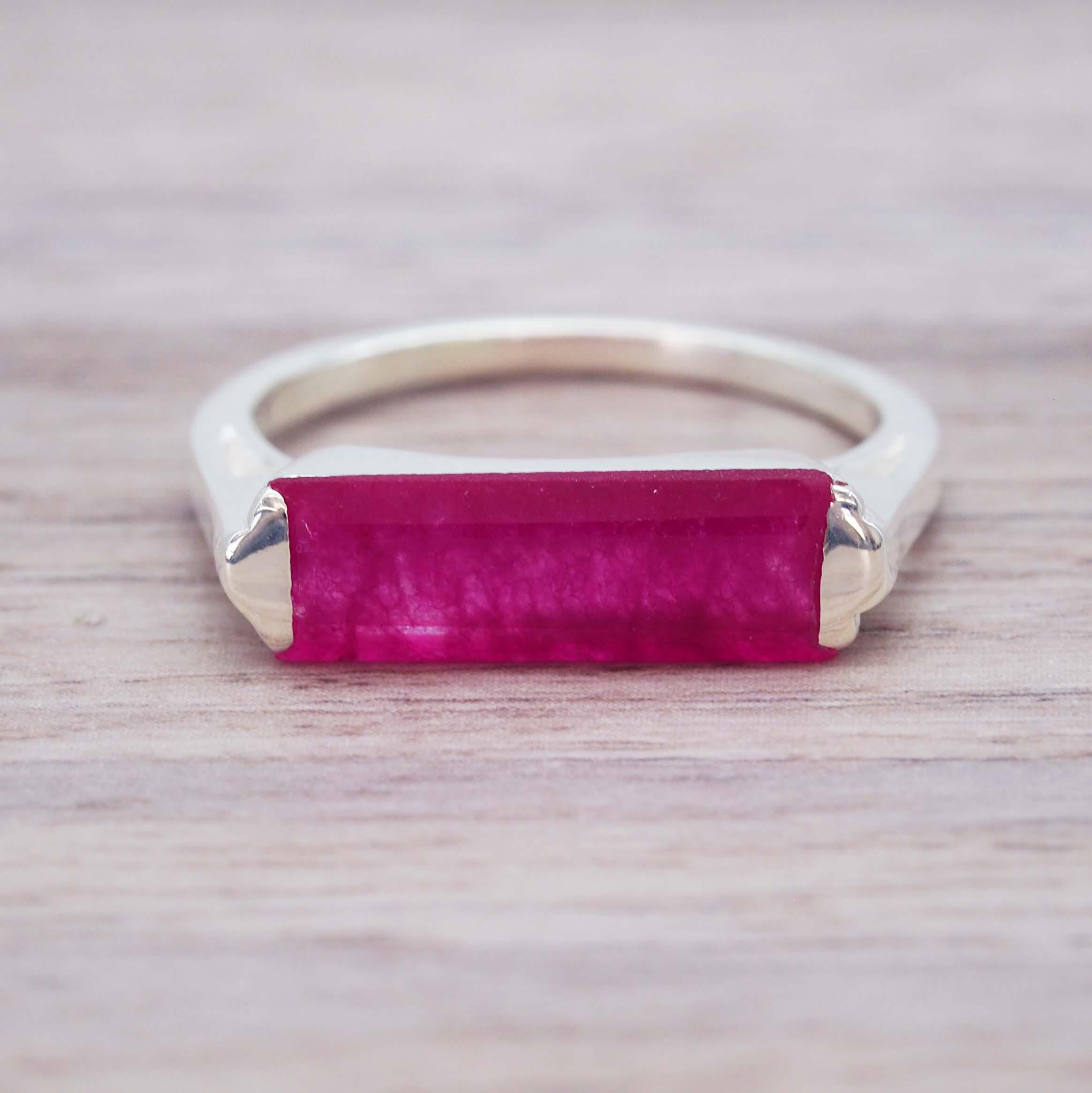 Natural Pink Jade Ring - womens jewellery by indie and harper