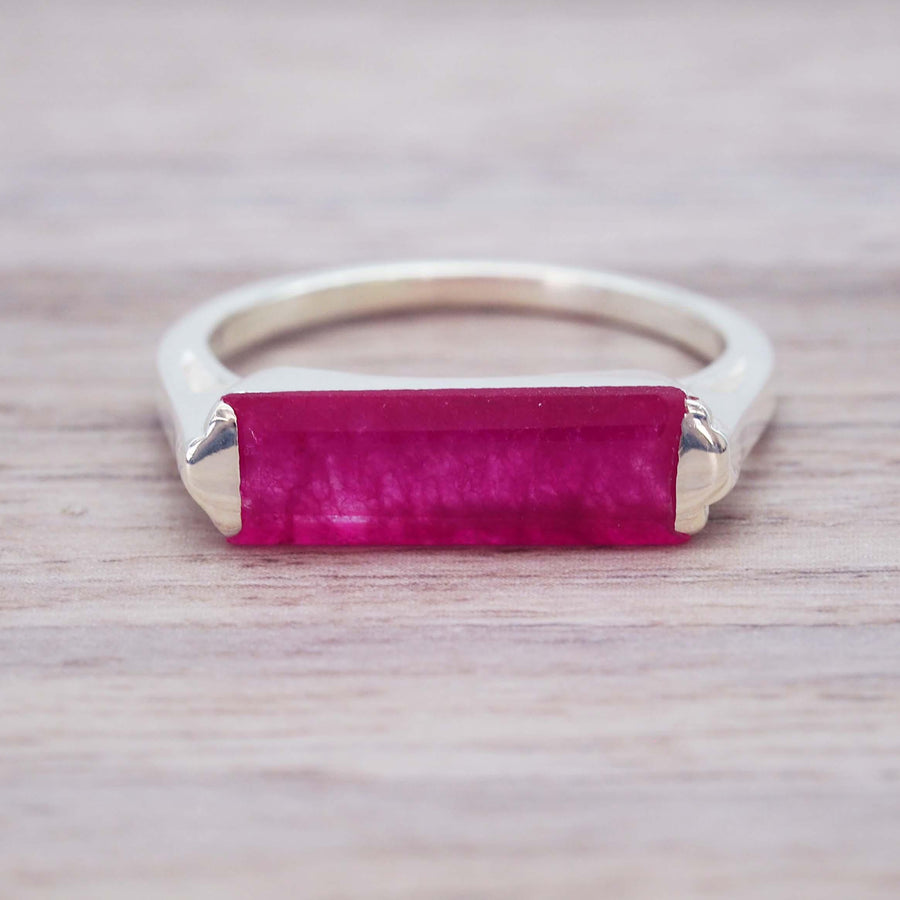 Natural Pink Jade Ring - womens boho jewellery by indie and harper