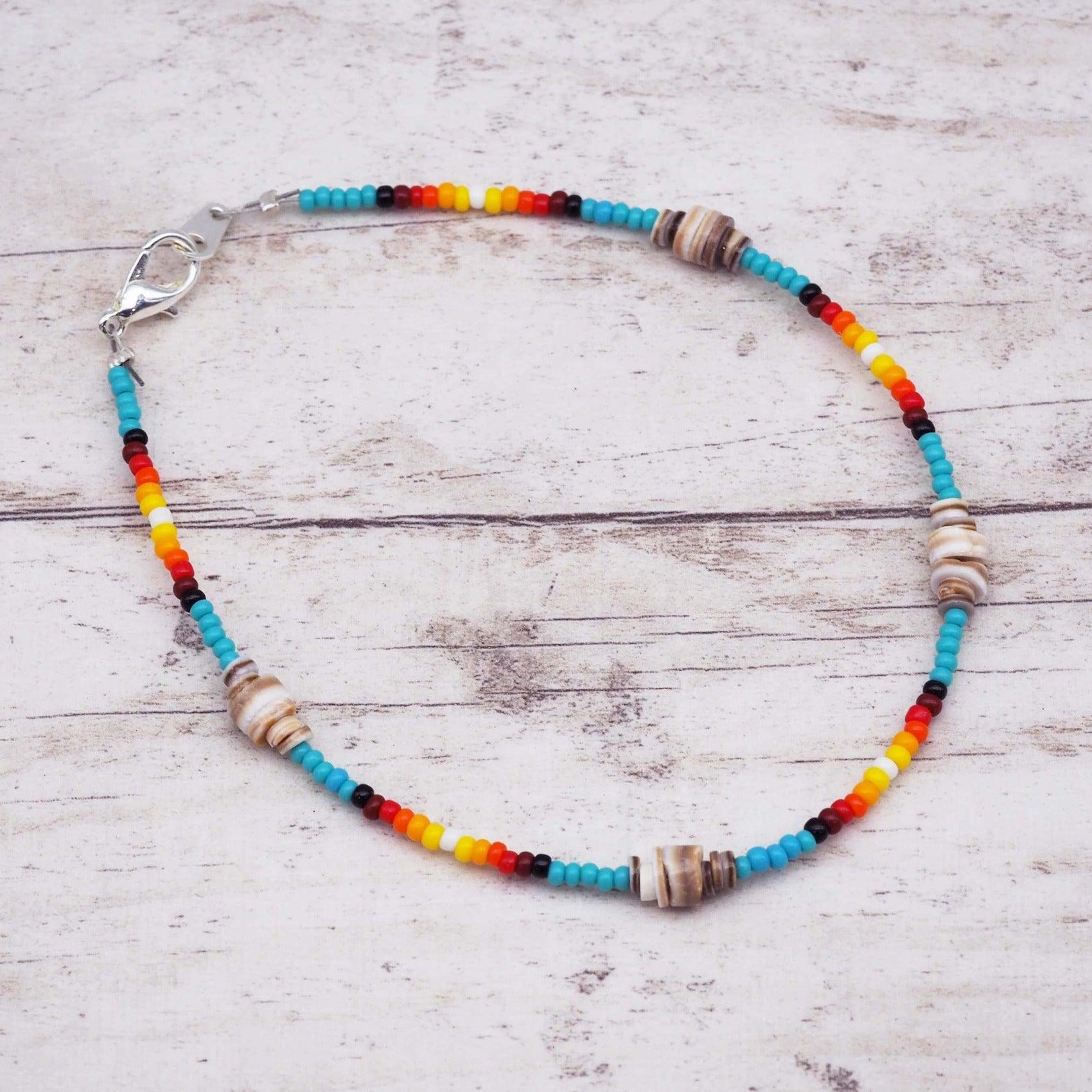 Navajo Beaded Anklet - womens jewellery by indie and harper