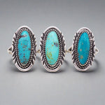 Navajo Detailed Oval Turquoise Ring - womens jewellery by indie and harper