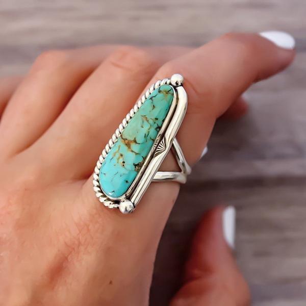 indie and harper sterling silver Navajo half twist Turquoise Ring 