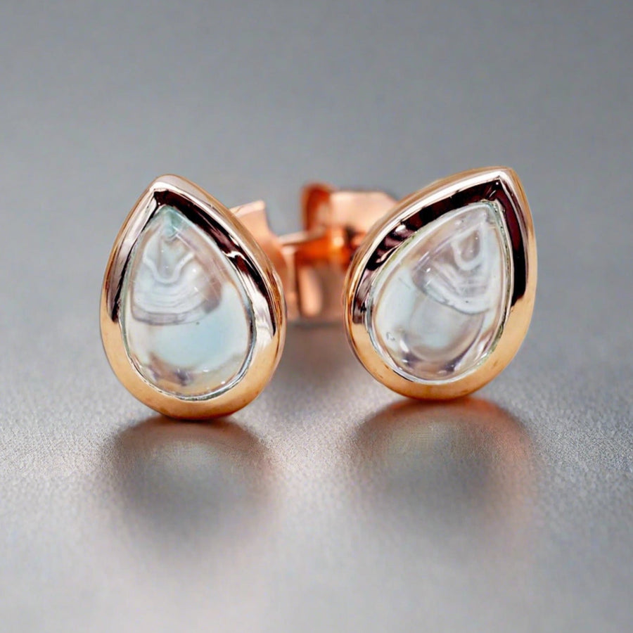 November Birthstone Earrings - Topaz and rose gold earrings - womens november birthstone jewellery australia