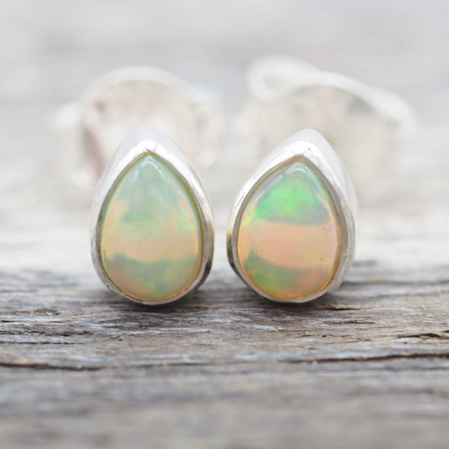 October Birthstone Earrings - sterling silver Opal earrings - womens october birth stone jewellery australia