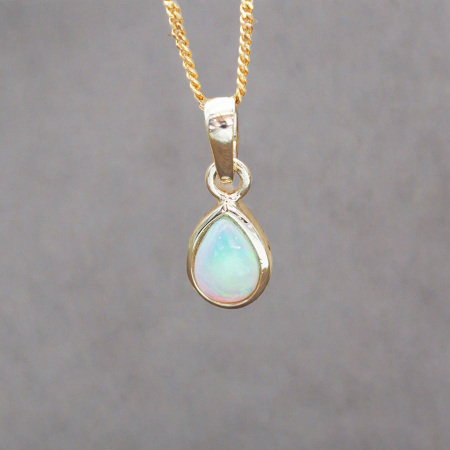 October Birthstone Necklace - gold Opal necklace - womens birthstone jewellery australia