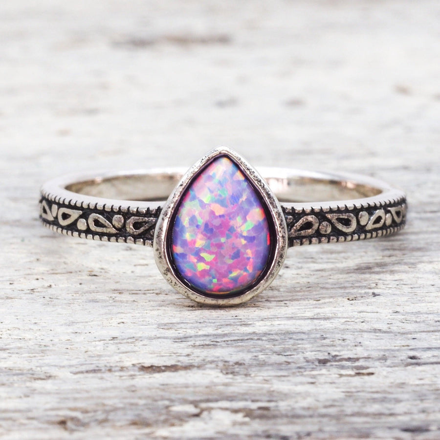 Purple Opal Ring - womens opal jewellery australia