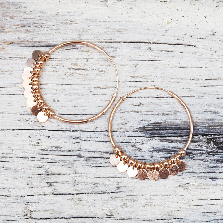 Rose Gold Celestial Hoops - womens jewellery by indie and harper