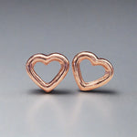 Rose Gold Heart Earrings - womens jewellery by indie and harper