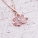 Rose Gold Lotus Necklace - womens jewellery by indie and harper