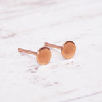 Rose Gold Mini Disc Earrings - womens jewellery by indie and harper