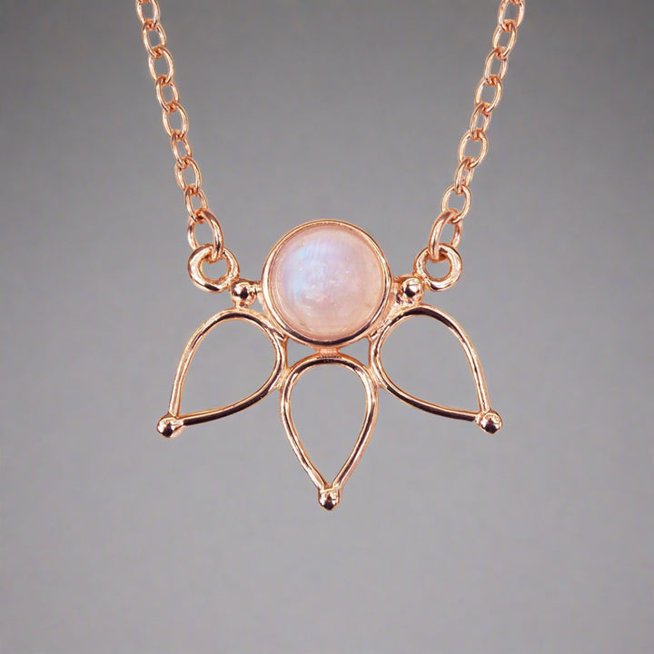 Rose Gold Moonstone Necklace - womens rose gold jewellery - Australian jewellery brand 
