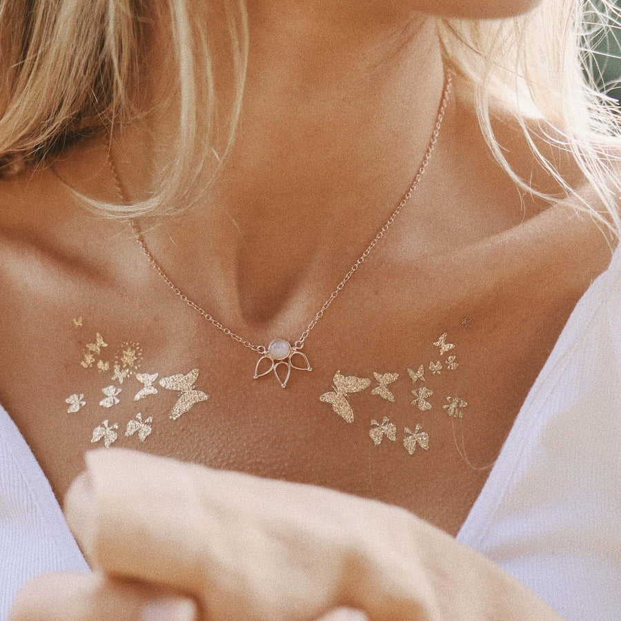 Rose Gold Moonstone Necklace - womens rose gold jewellery - Australian jewellery brand
