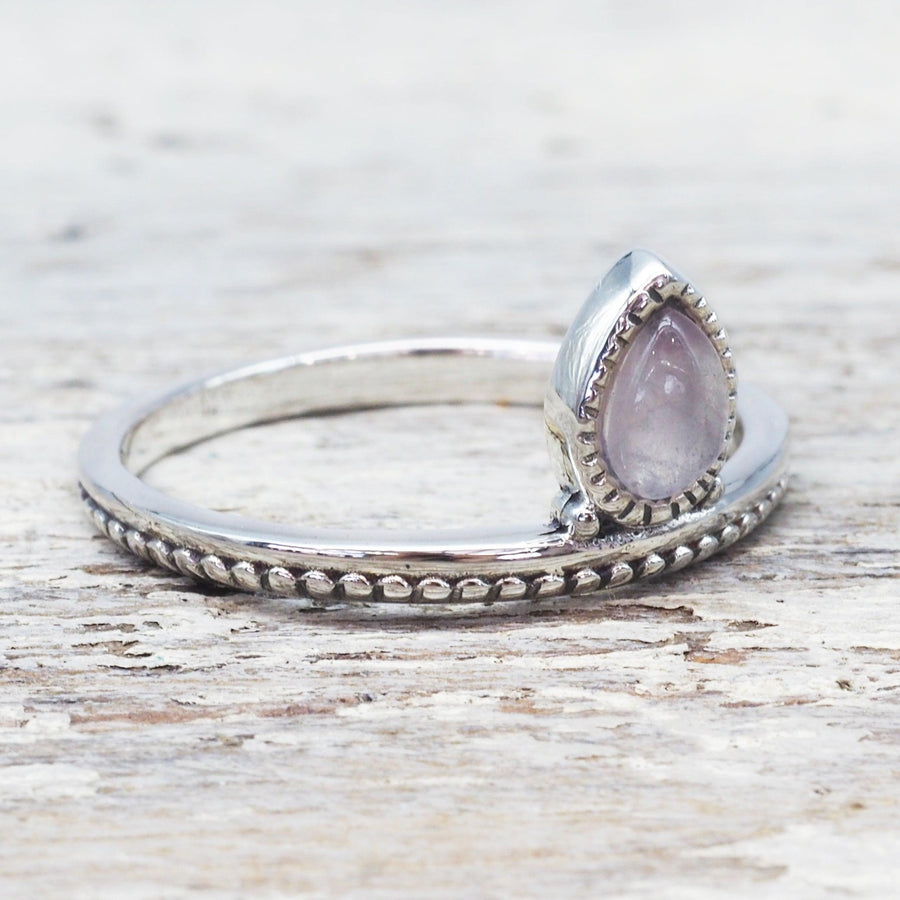 Rose Quartz Ring - womens sterling silver jewellery by indie and harper