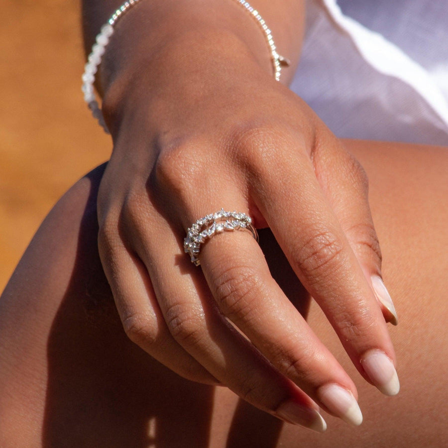 Finger wearing Sterling silver rings - womens sterling silver jewellery - promise rings by Australian jewellery brand