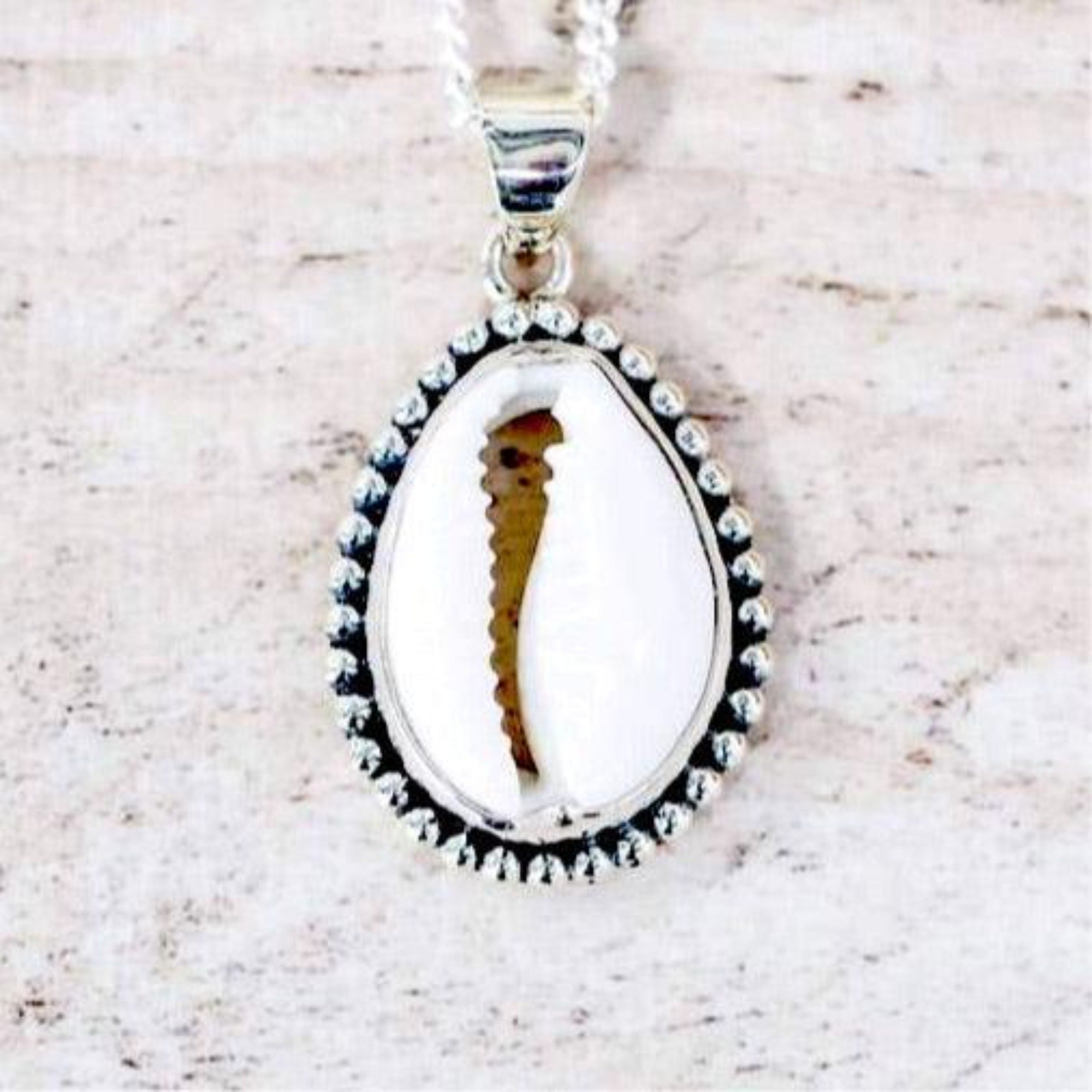 Sterling Silver Cowrie Shell Necklace - cowrie shell jewellery by Australian jewellery brands indie and Harper
