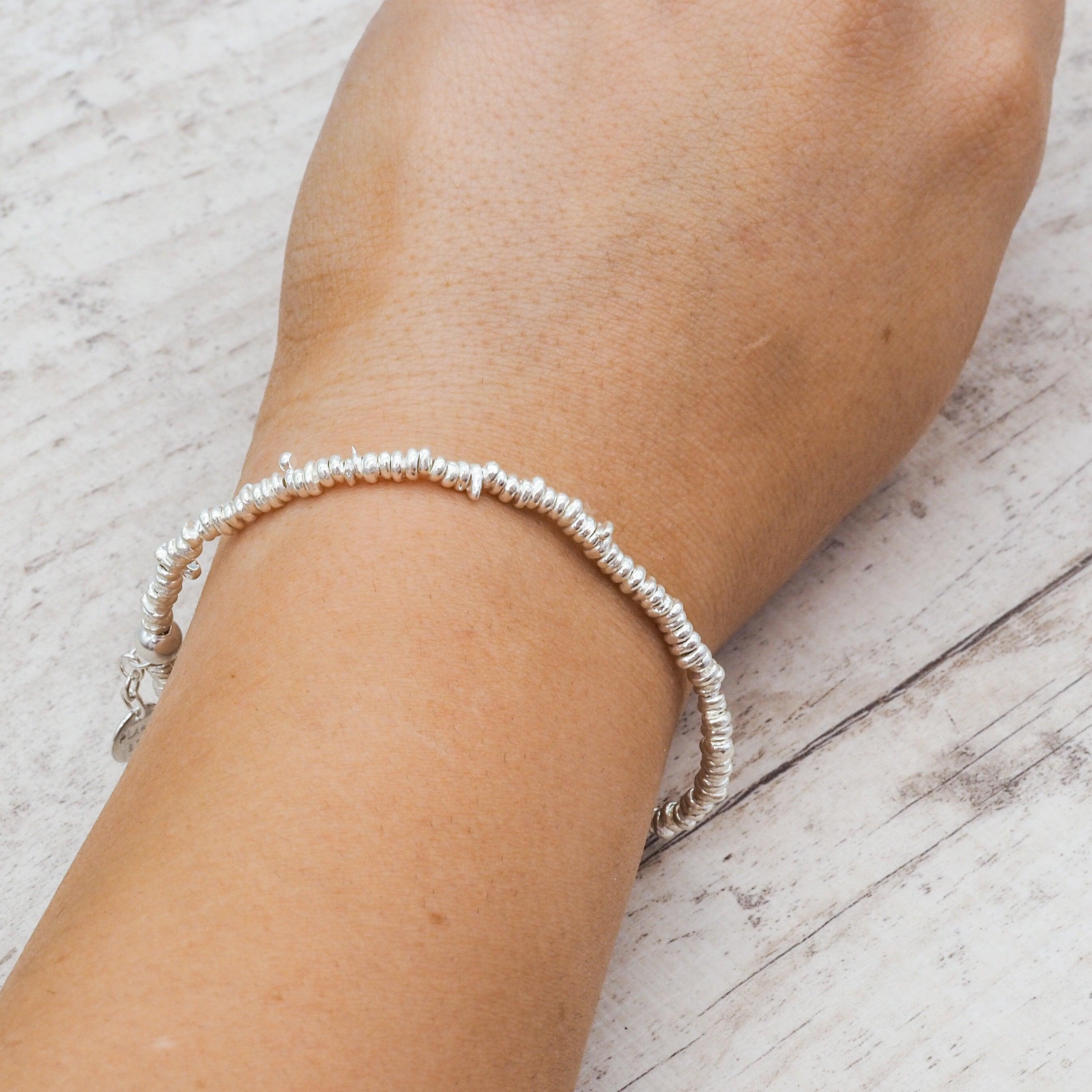 Silver Disc Layer Bracelet - womens jewellery by indie and harper