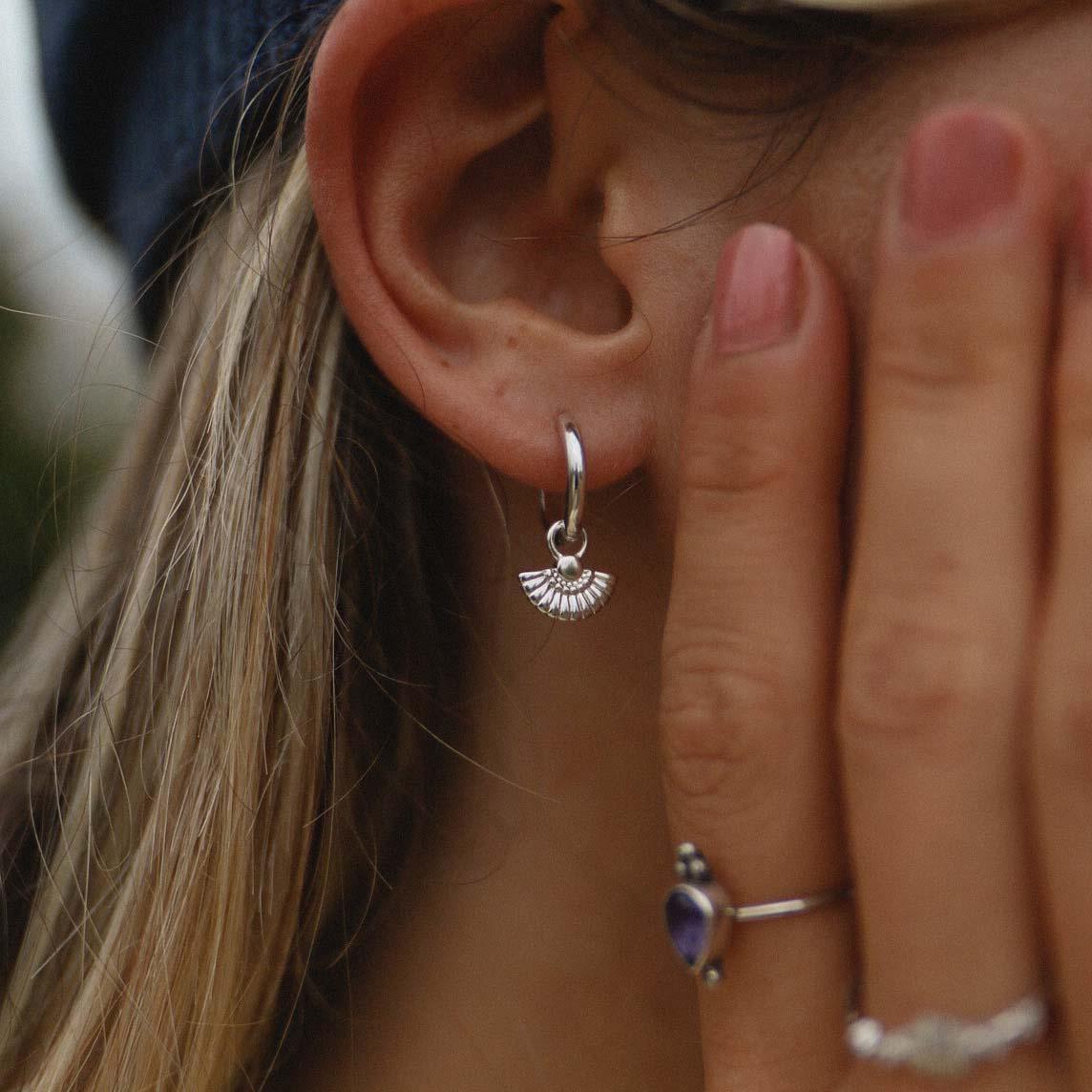 Sterling Silver earrings being worn - womens jewellery by Australian jewellery brands online indie and harper