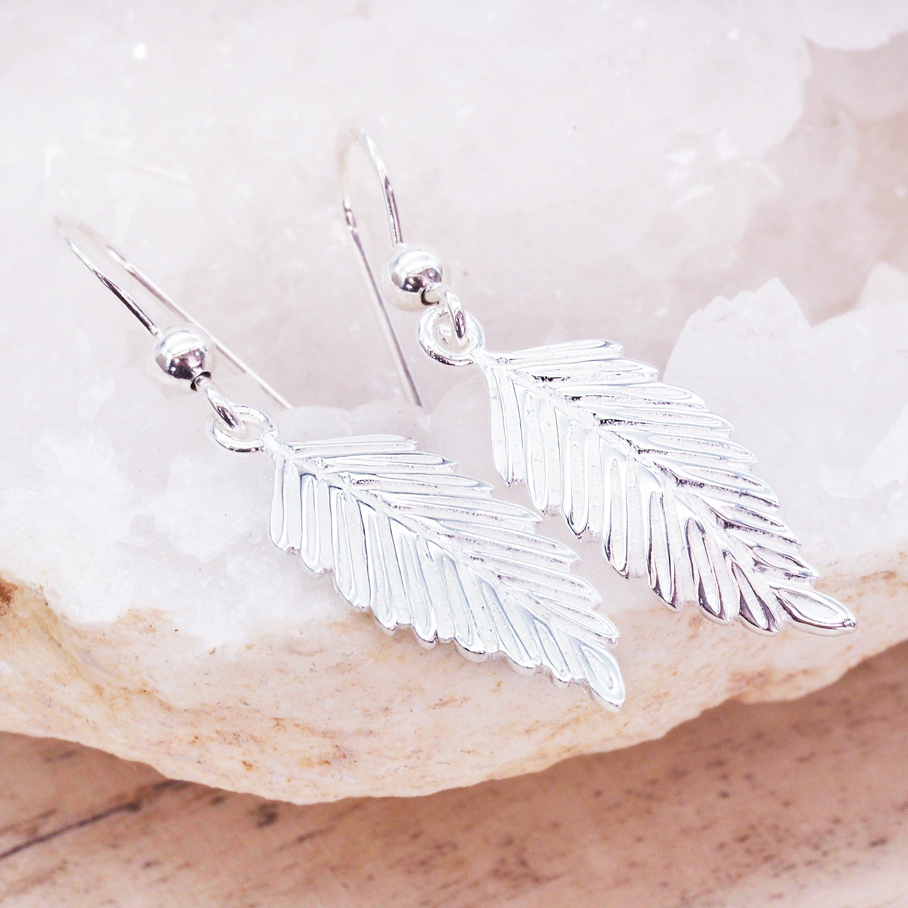 Silver Feather Earrings - womens jewellery by indie and harper