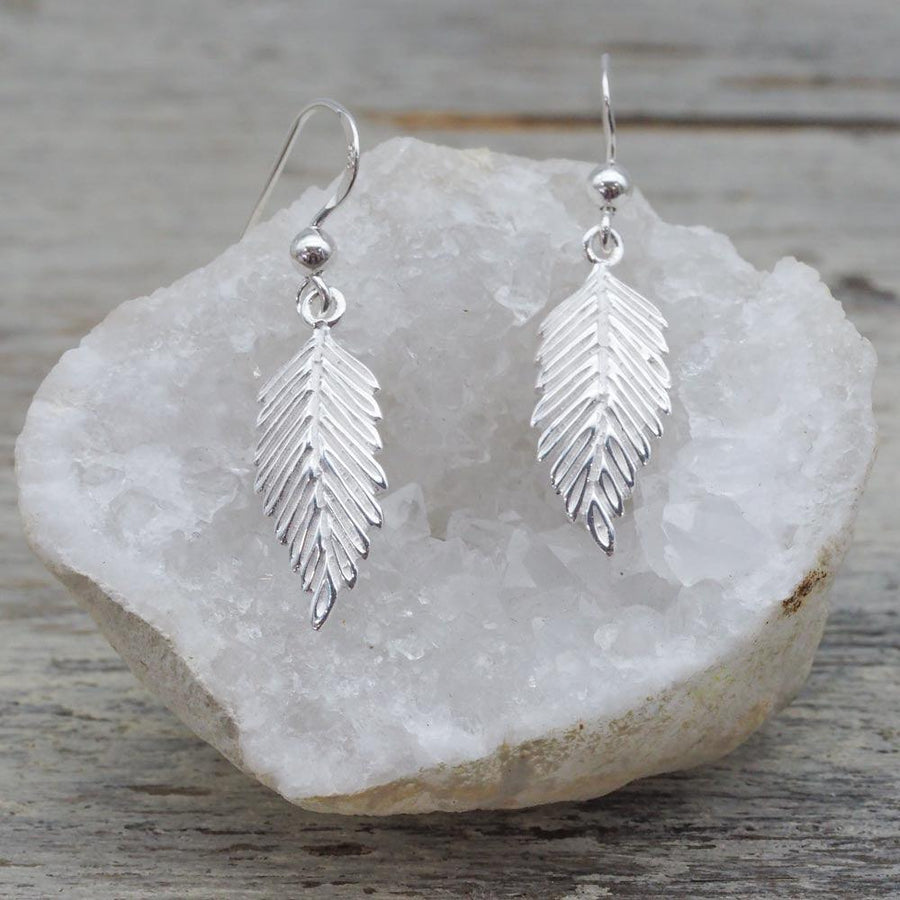 Silver Feather Earrings - womens jewellery by indie and harper