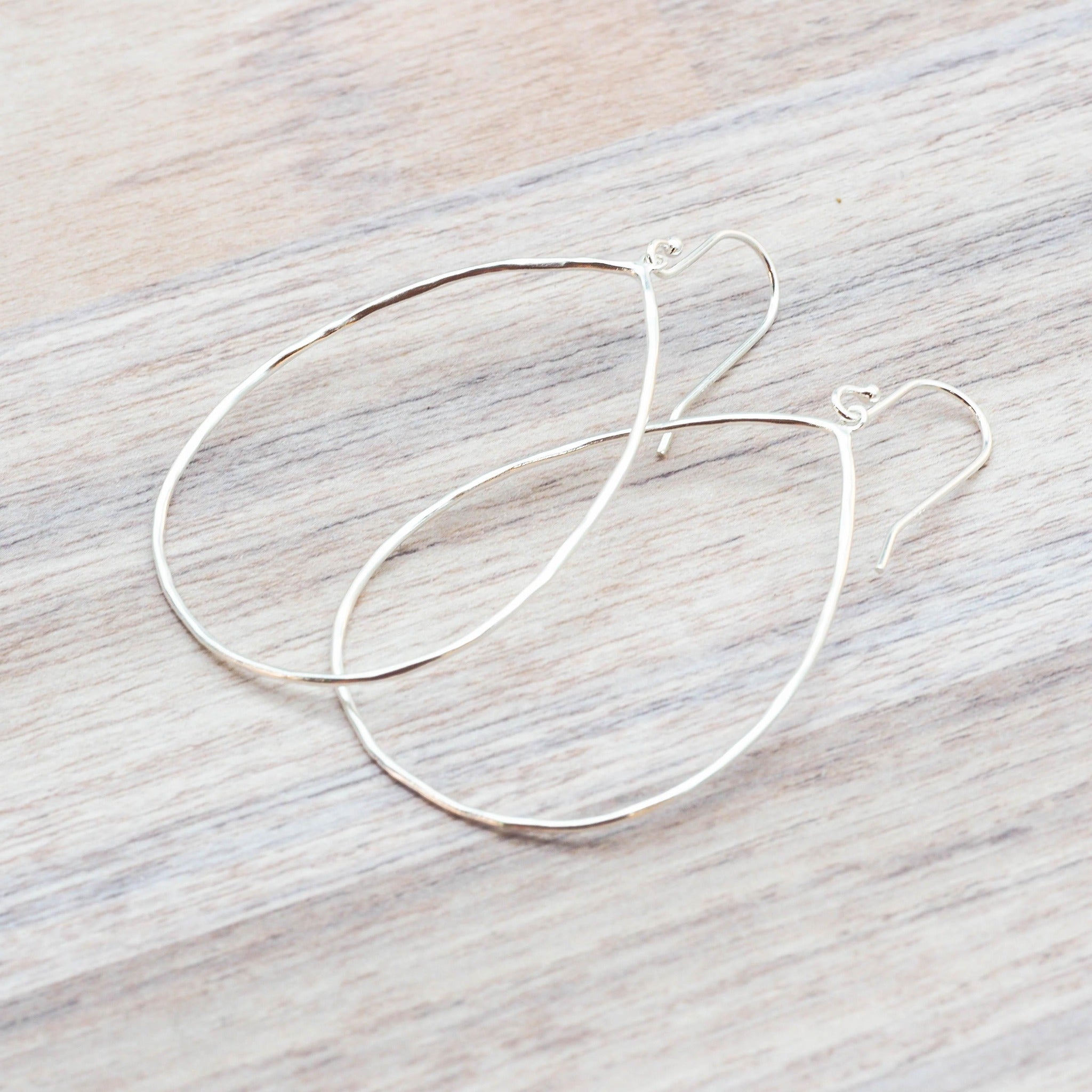 Silver Hammered Drop Earrings - womens jewellery by indie and harper