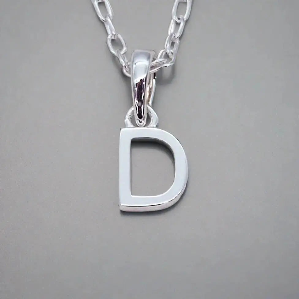 silver initial d necklace - sterling silver initial necklace by indie and harper australia