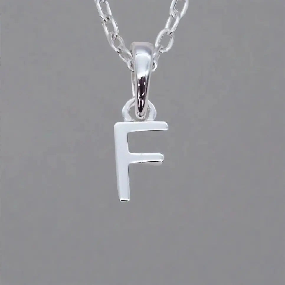 silver initial f necklace - sterling silver initial necklace by indie and harper australia