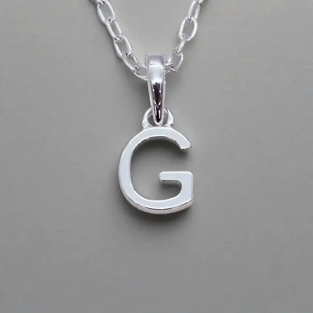 silver initial g necklace - sterling silver initial necklace by indie and harper australia