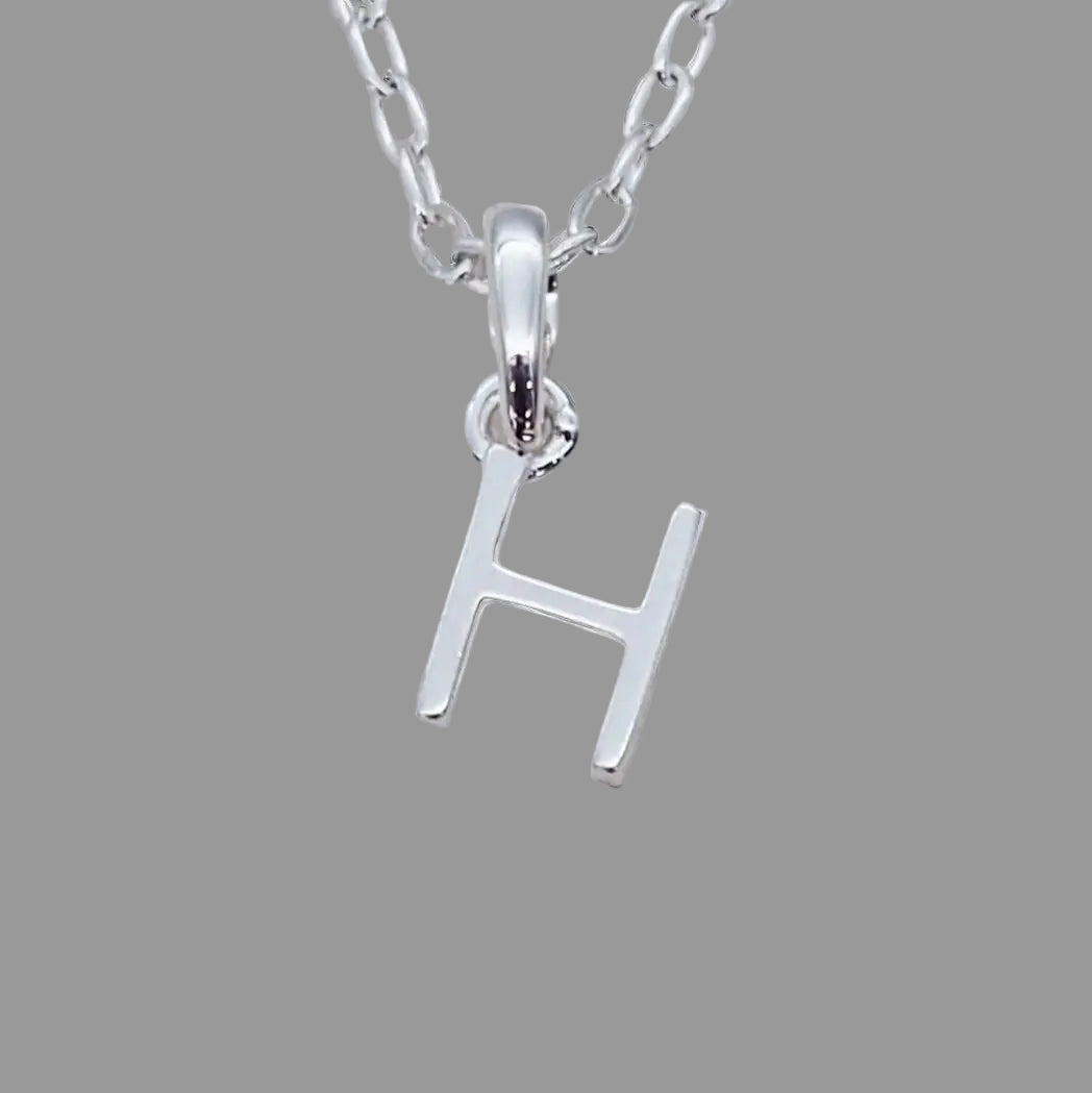 silver initial h necklace - sterling silver initial necklace by indie and harper australia
