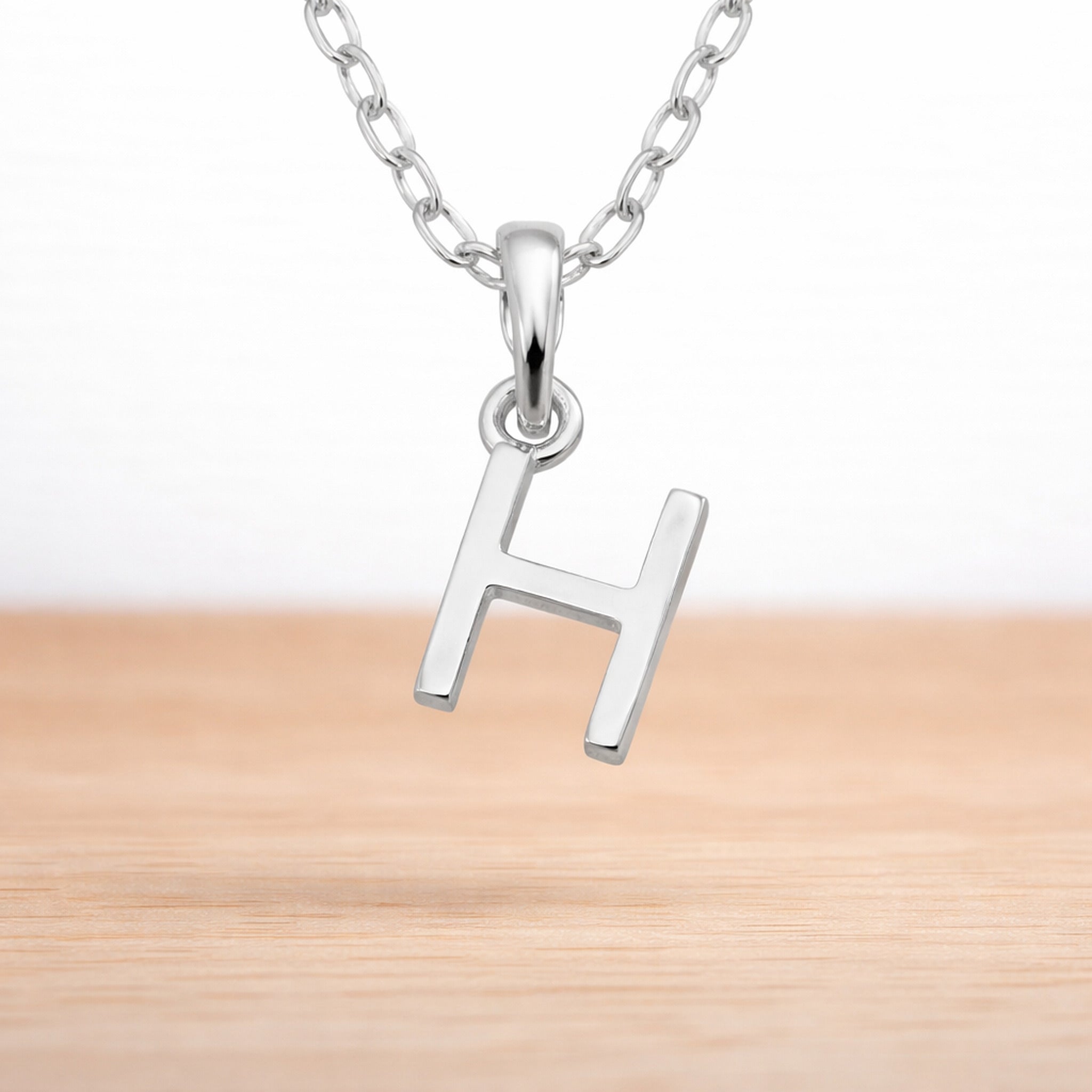silver initial h necklace - sterling silver initial necklace by indie and harper australia