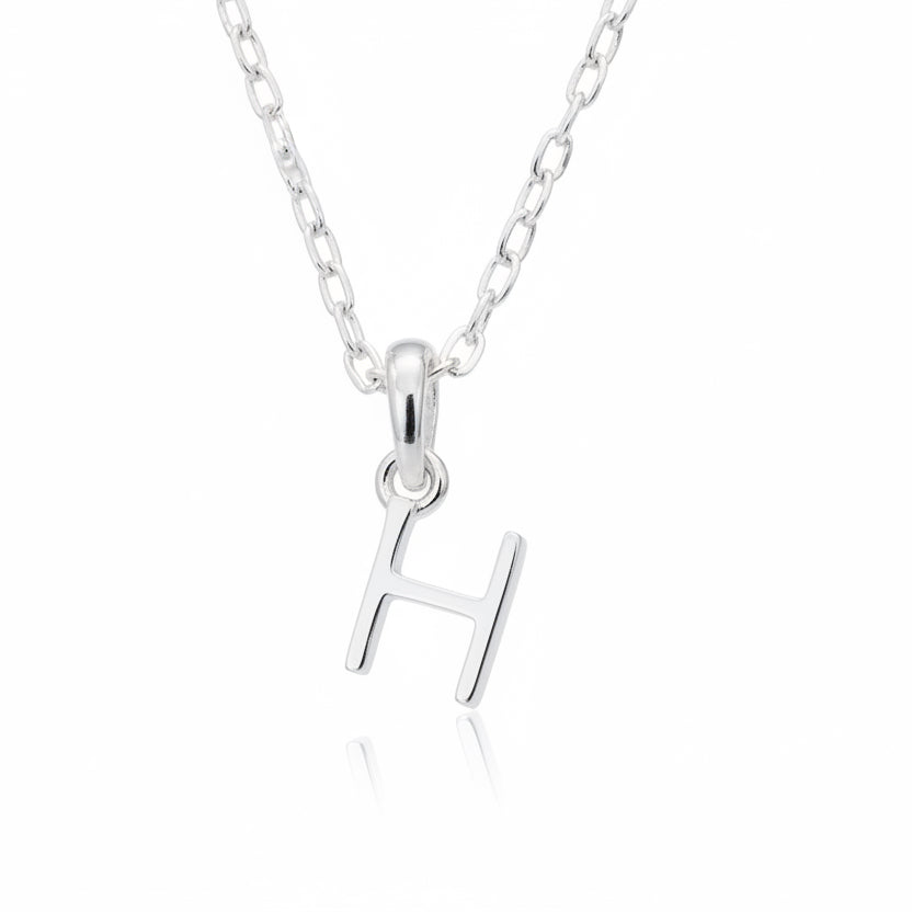 silver initial h necklace - sterling silver initial necklace by indie and harper australia