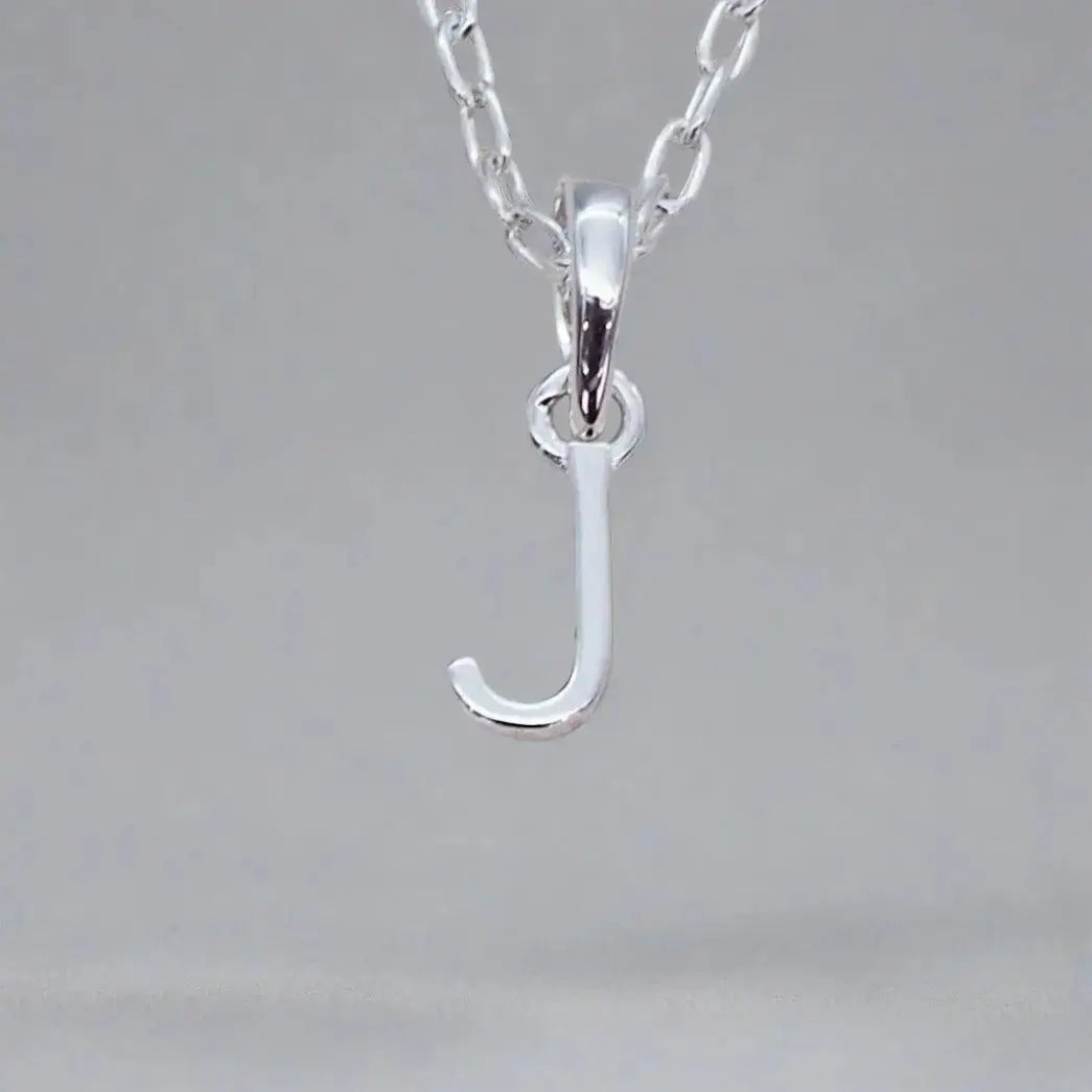 silver initial j necklace - sterling silver initial necklace by indie and harper australia