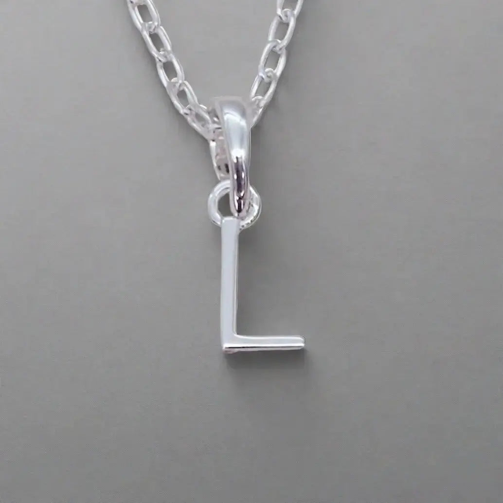 silver initial l necklace - sterling silver initial necklace by indie and harper australia