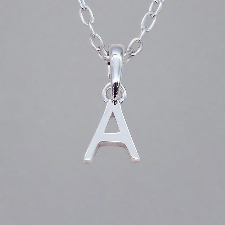Sterling Silver Initial A Necklace - Sterling silver initial necklaces