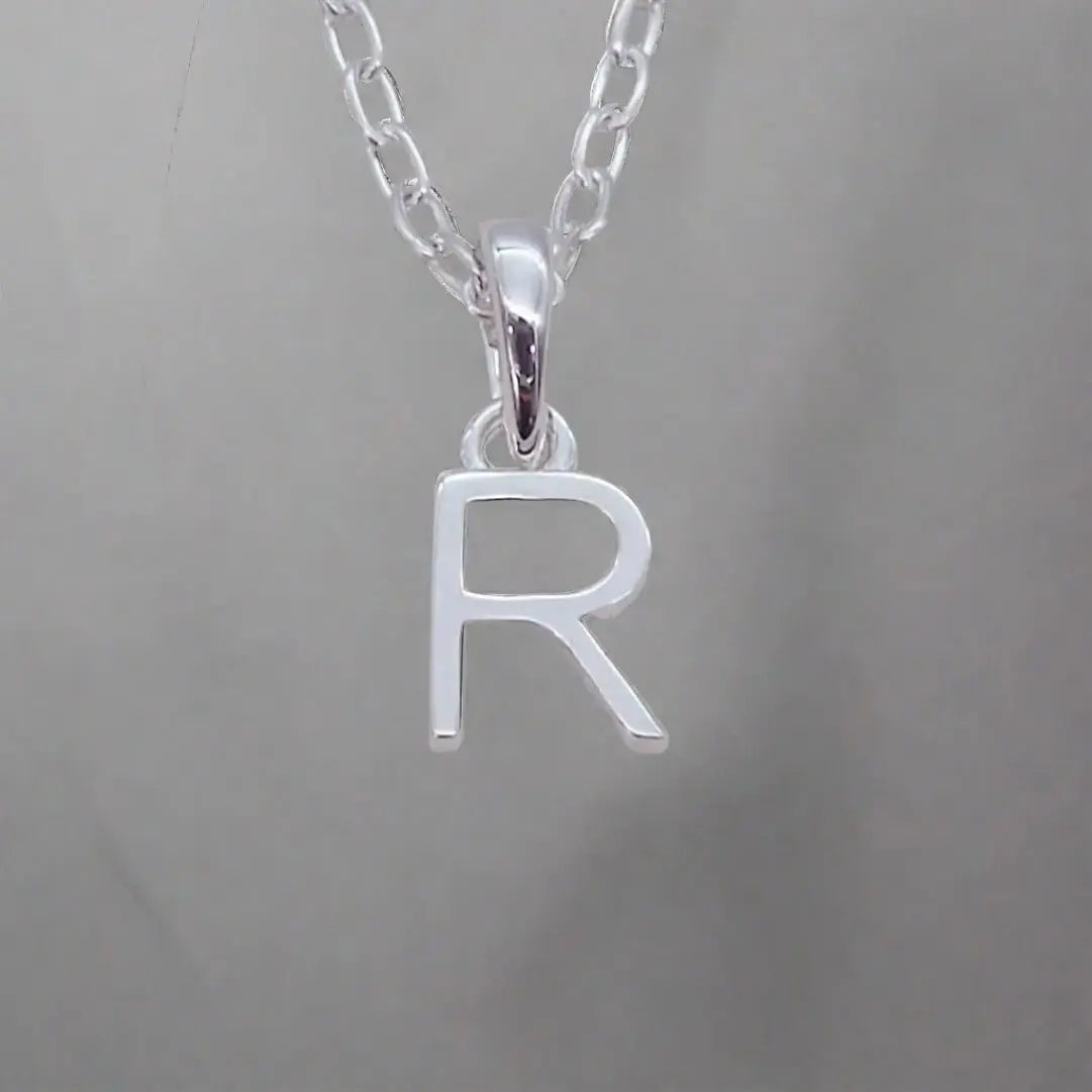 silver initial r necklace - sterling silver initial necklace by indie and harper australia