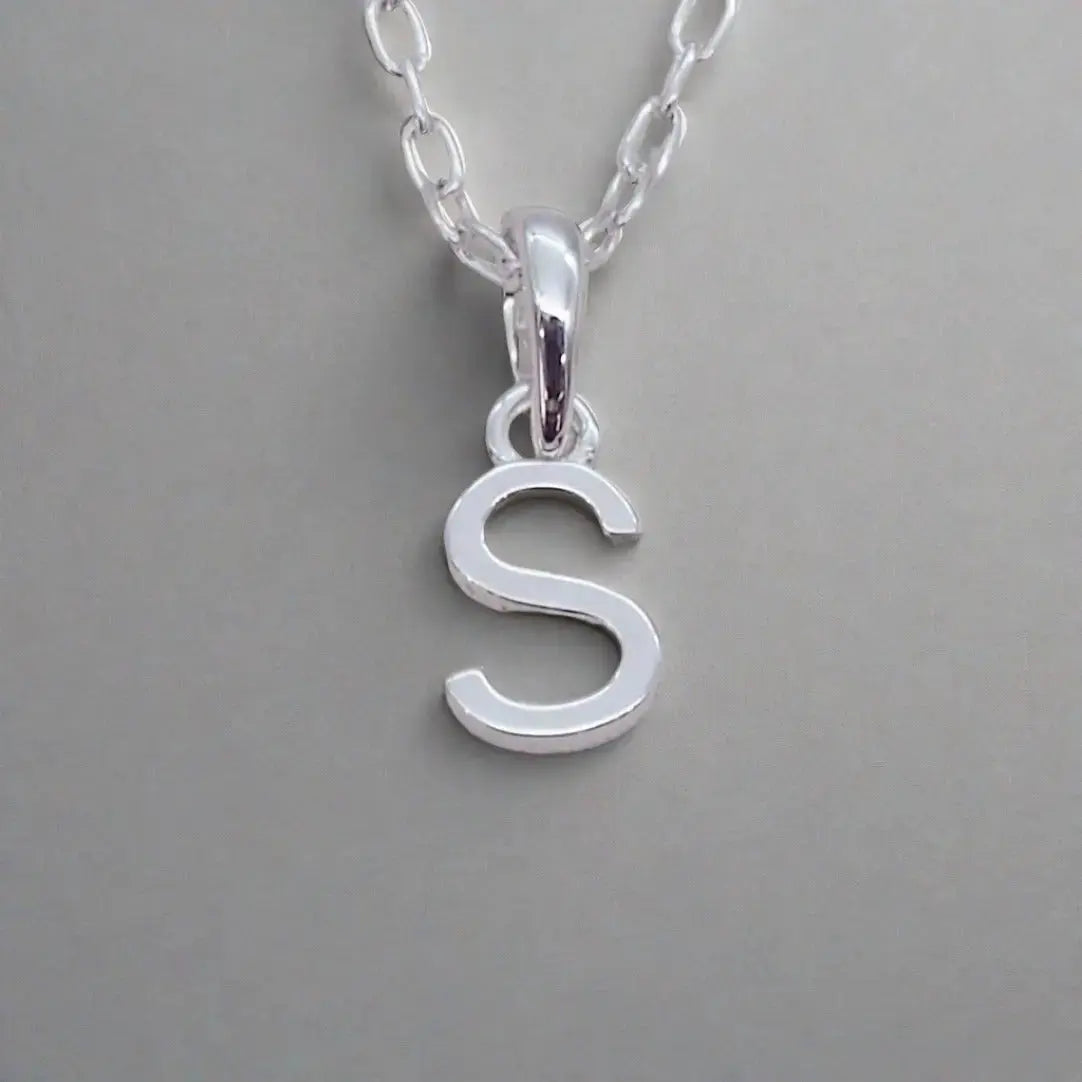 silver initial s necklace - sterling silver initial necklace by indie and harper australia