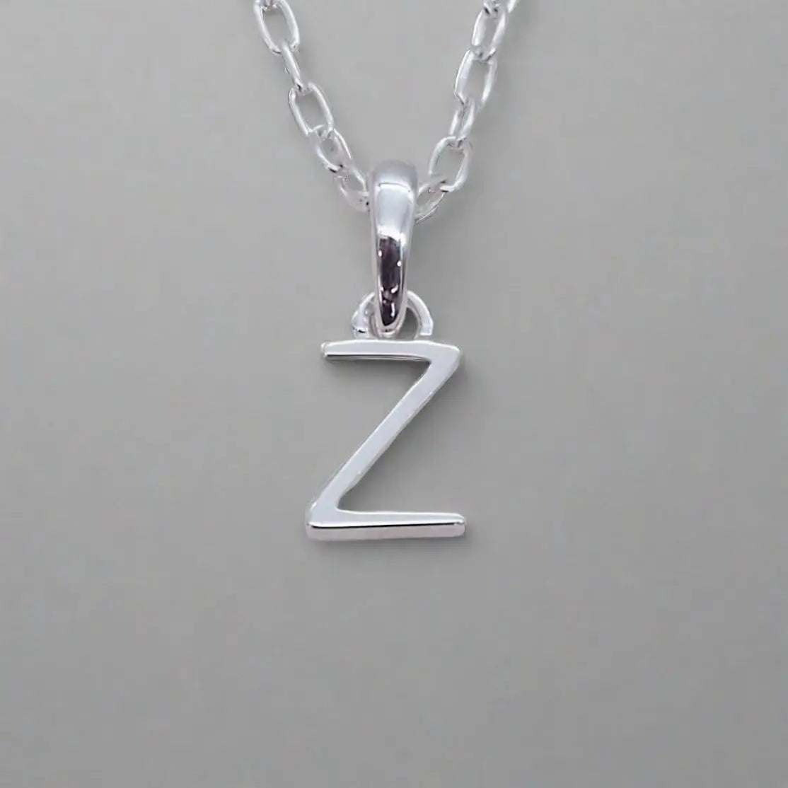silver initial z necklace - sterling silver initial necklace by indie and harper australia