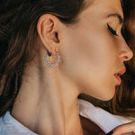 sterling Silver hoop earrings being worn - womens jewellery by australian jewellery brands indie and harper