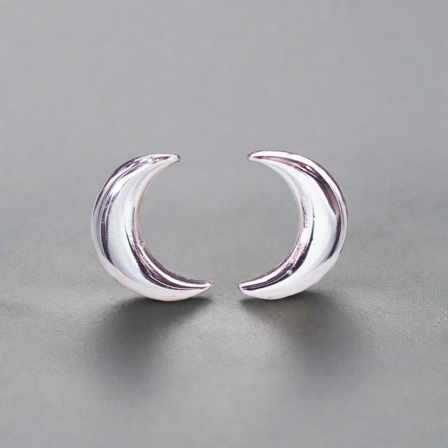 Dainty moon shape Sterling Silver Earrings - womens sterling silver jewellery Australia 