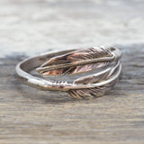 Silver Navajo Carved Feather Ring - womens jewellery by indie and harper