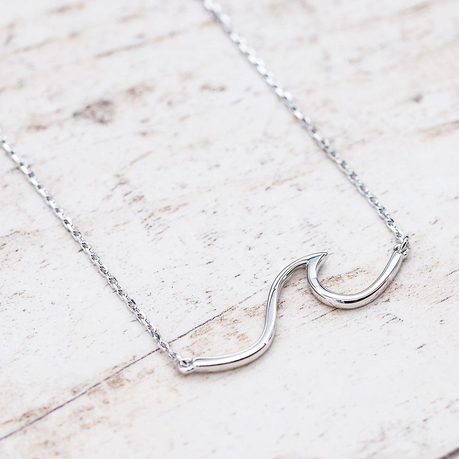 Silver Wave Necklace - womens beachy jewellery by indie and harper