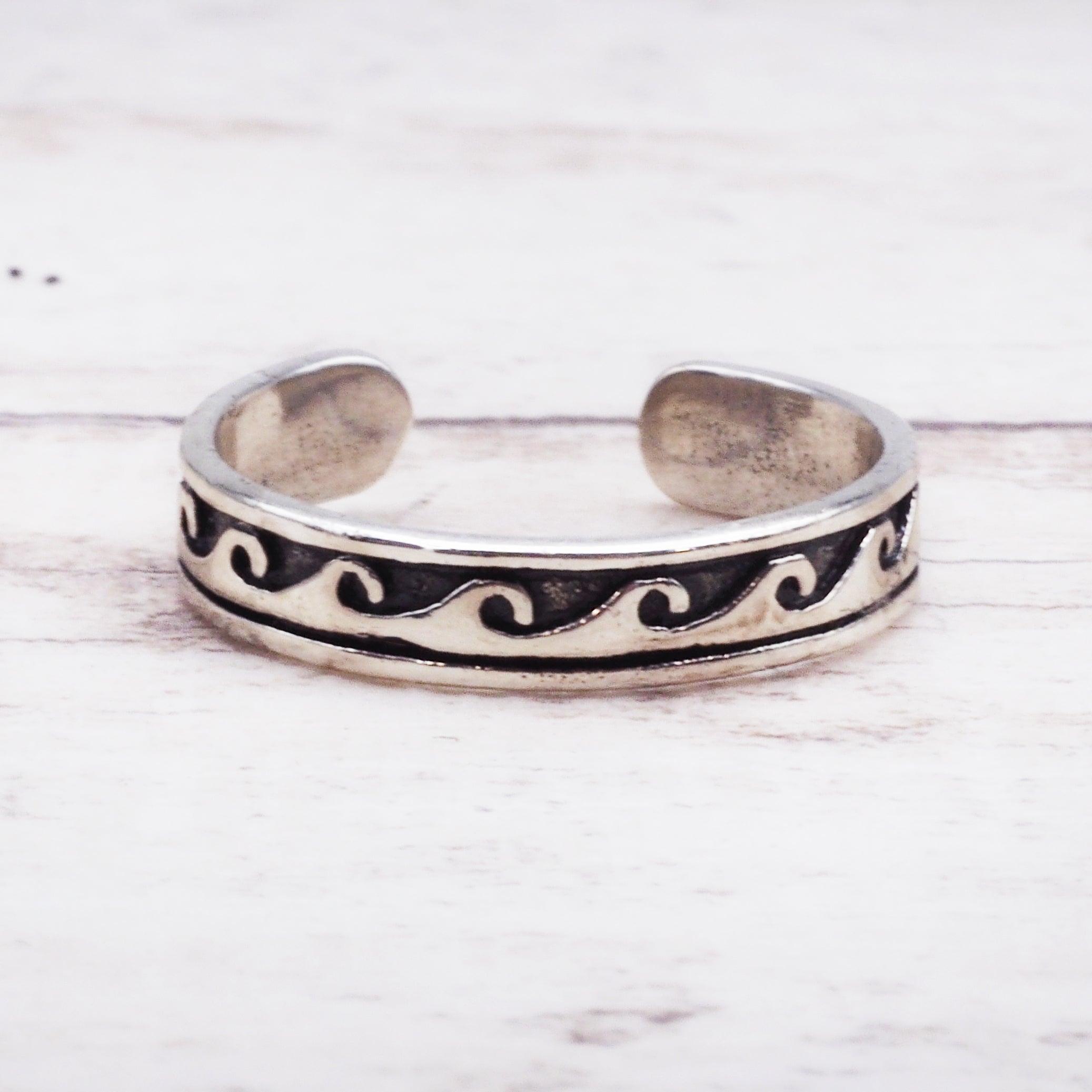 Silver Wave Toe Ring - womens jewellery by indie and harper