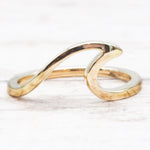 Solid 9k Gold Wave Ring - womens jewellery by indie and harper