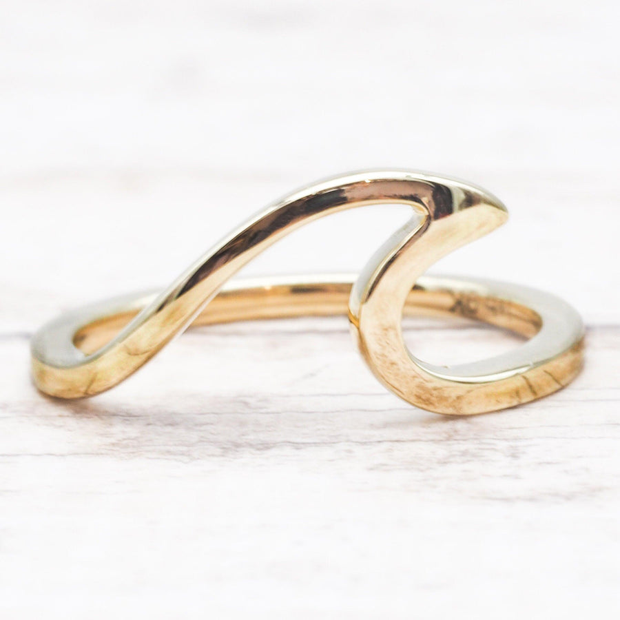 Solid 9ct Gold Wave Ring - womens gold jewellery Australia by indie and harper