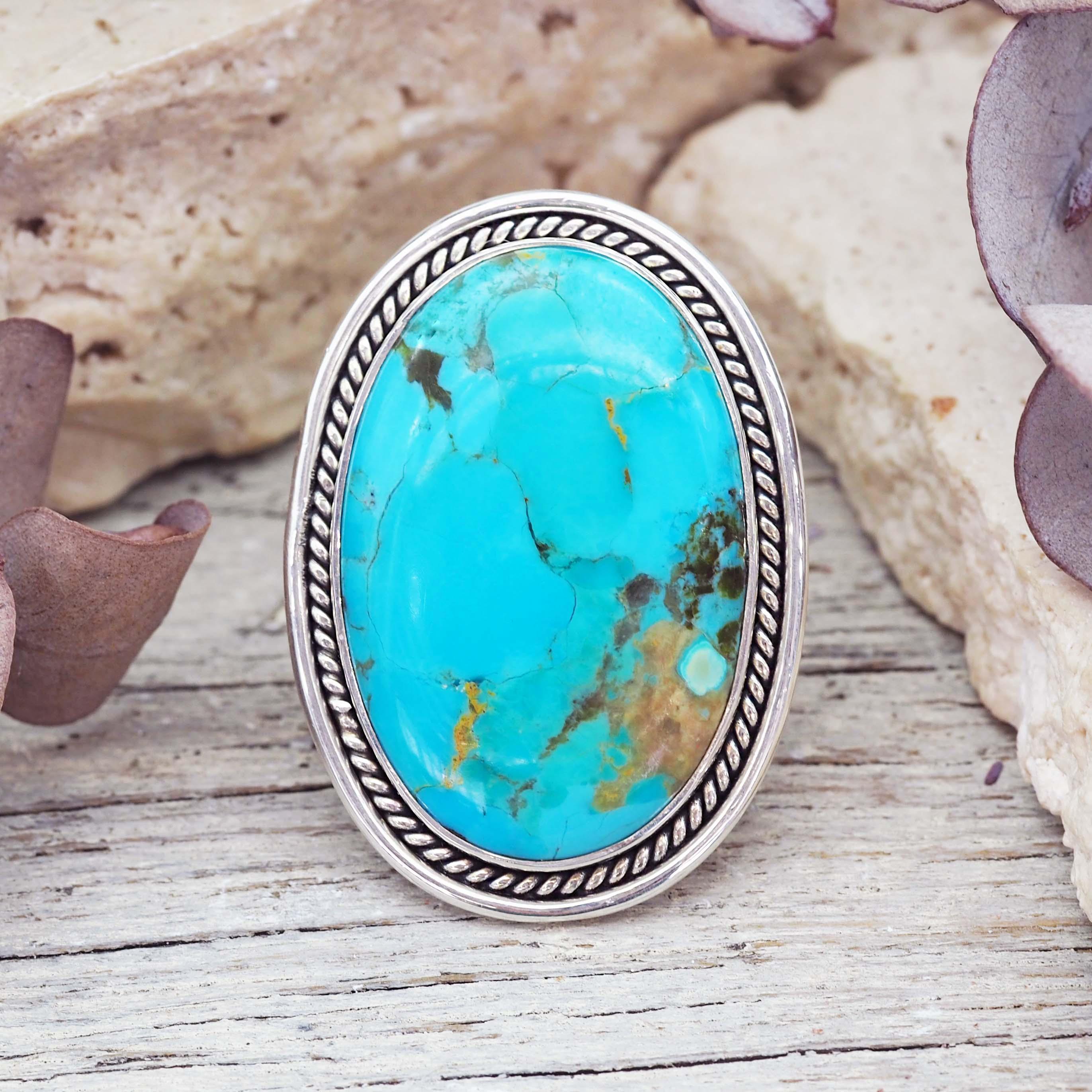 Statement Turquoise Ring - LESS THAN HALF PRICE - womens jewellery by indie and harper