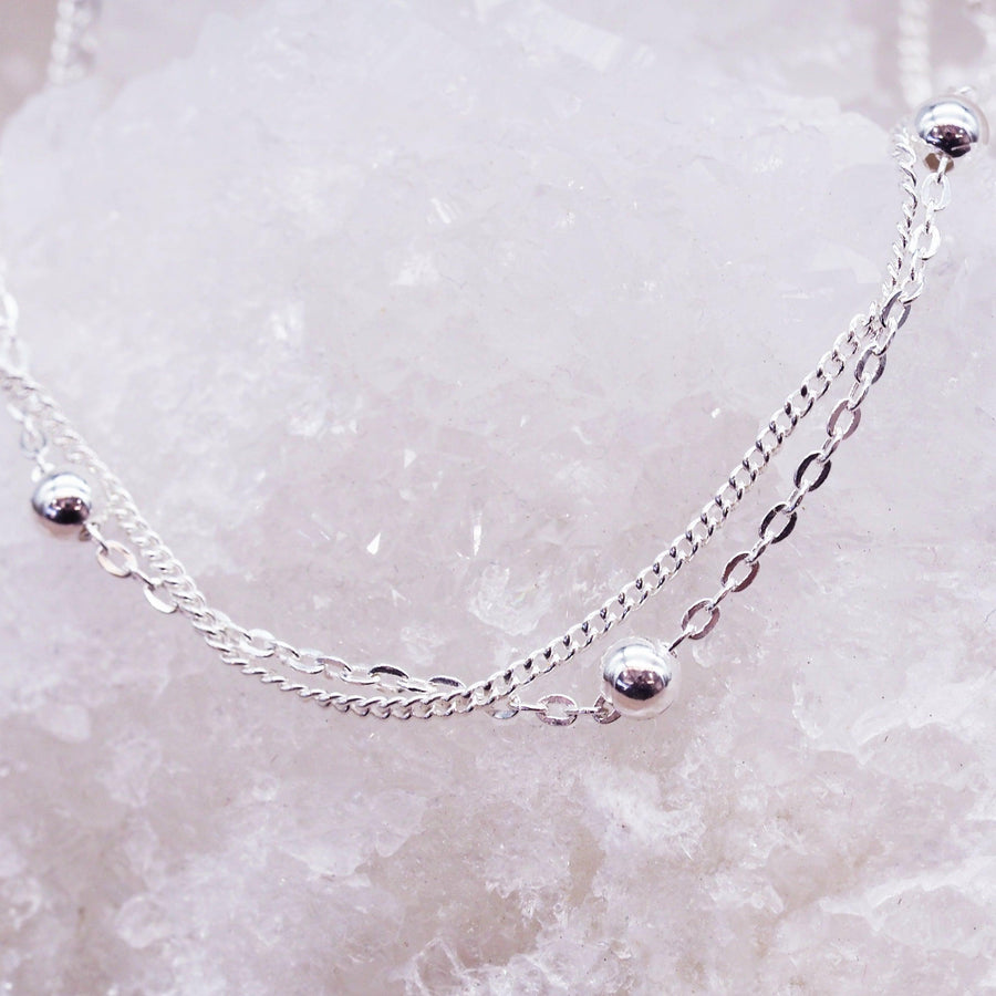 Sterling Silver Bracelet on a crystal - womens sterling silver jewellery Australia 