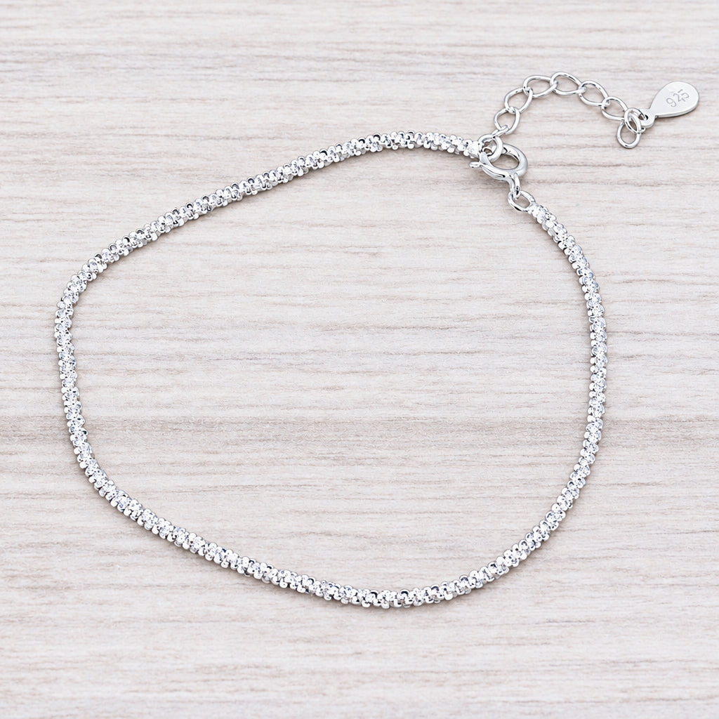 Sterling silver popcorn chain bracelet