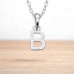 925 sterling silver initial B necklace on a fine chain